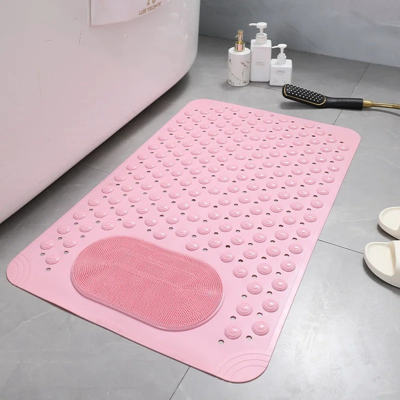 Plush Non-Slip Bath Mat with Foot Scrubber Microfiber 7