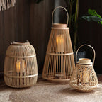 Rattan Lantern with Flameless Candle for Indoor and Outdoor Use – Rustic Charm Decor 2