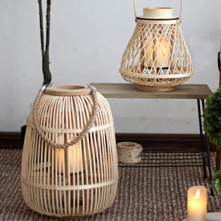 Rattan Lantern with Flameless Candle for Indoor and Outdoor Use – Rustic Charm Decor 5