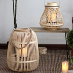 Rattan Lantern with Flameless Candle for Indoor and Outdoor Use – Rustic Charm Decor 5