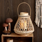 Rattan Lantern with Flameless Candle for Indoor and Outdoor Use – Rustic Charm Decor 6