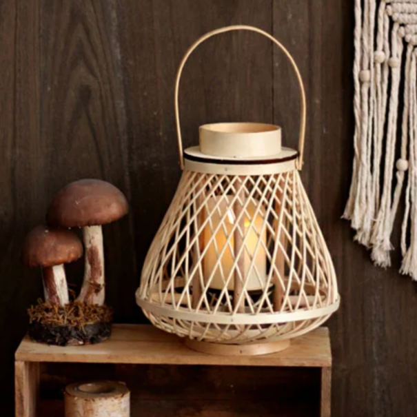 Rattan Lantern with Flameless Candle for Indoor and Outdoor Use – Rustic Charm Decor 6