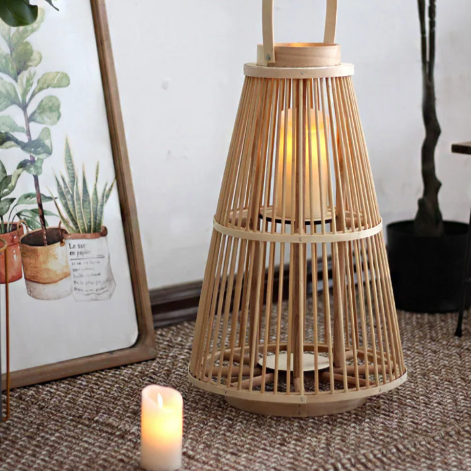 Rattan Lantern with Flameless Candle for Indoor and Outdoor Use – Rustic Charm Decor 7