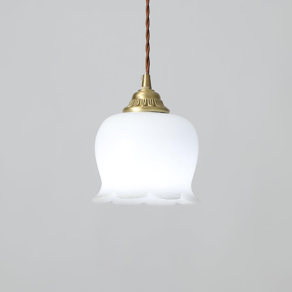 Resin Flower Pendant Light Brass Accent Compact Bedside Entry Light Home Decor Stack Clear 0