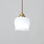 Resin Flower Pendant Light Brass Accent Compact Bedside Entry Light Home Decor Stack Clear 0