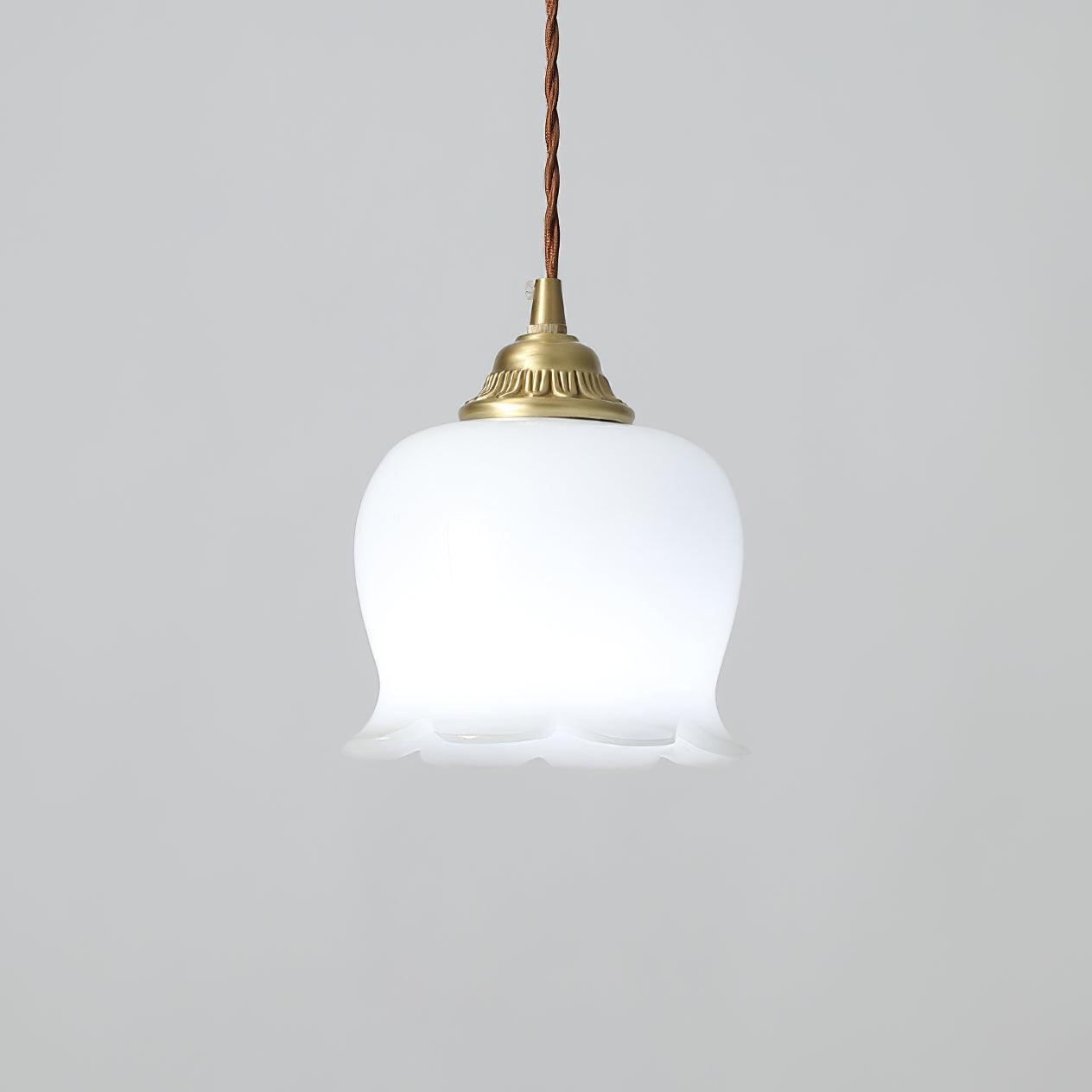 Resin Flower Pendant Light Brass Accent Compact Bedside Entry Light Home Decor Stack Clear 0