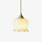 Resin Flower Pendant Light Brass Accent Compact Bedside Entry Light Home Decor Stack Clear 1