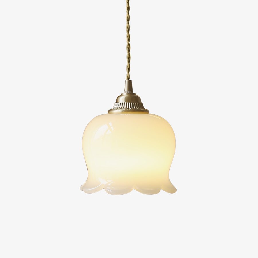 Resin Flower Pendant Light Brass Accent Compact Bedside Entry Light Home Decor Stack Clear 1