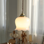 Resin Flower Pendant Light Brass Accent Compact Bedside Entry Light Home Decor Stack Clear 5