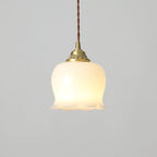 Resin Flower Pendant Light Brass Accent Compact Bedside Entry Light Home Decor Stack Clear 9