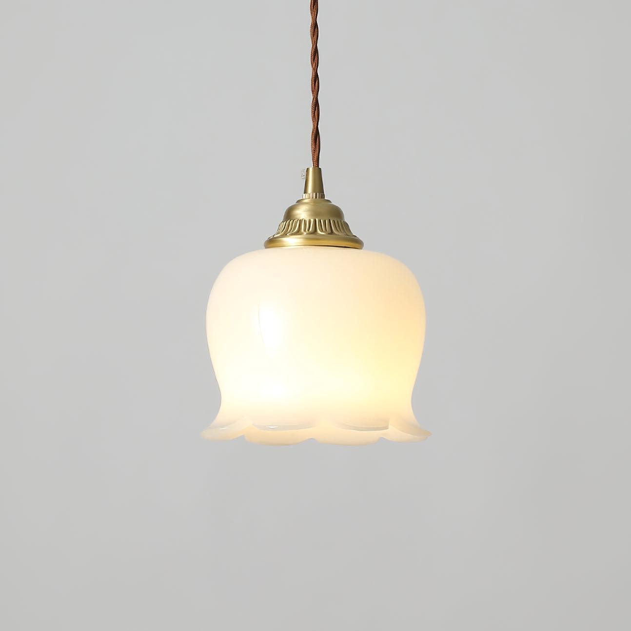 Resin Flower Pendant Light Brass Accent Compact Bedside Entry Light Home Decor Stack Clear 9