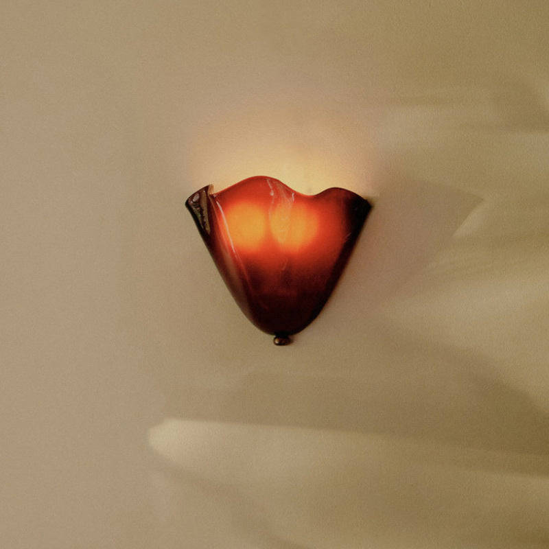 Retro Colored Glass Wall Light with Shell Design – 28cm 6