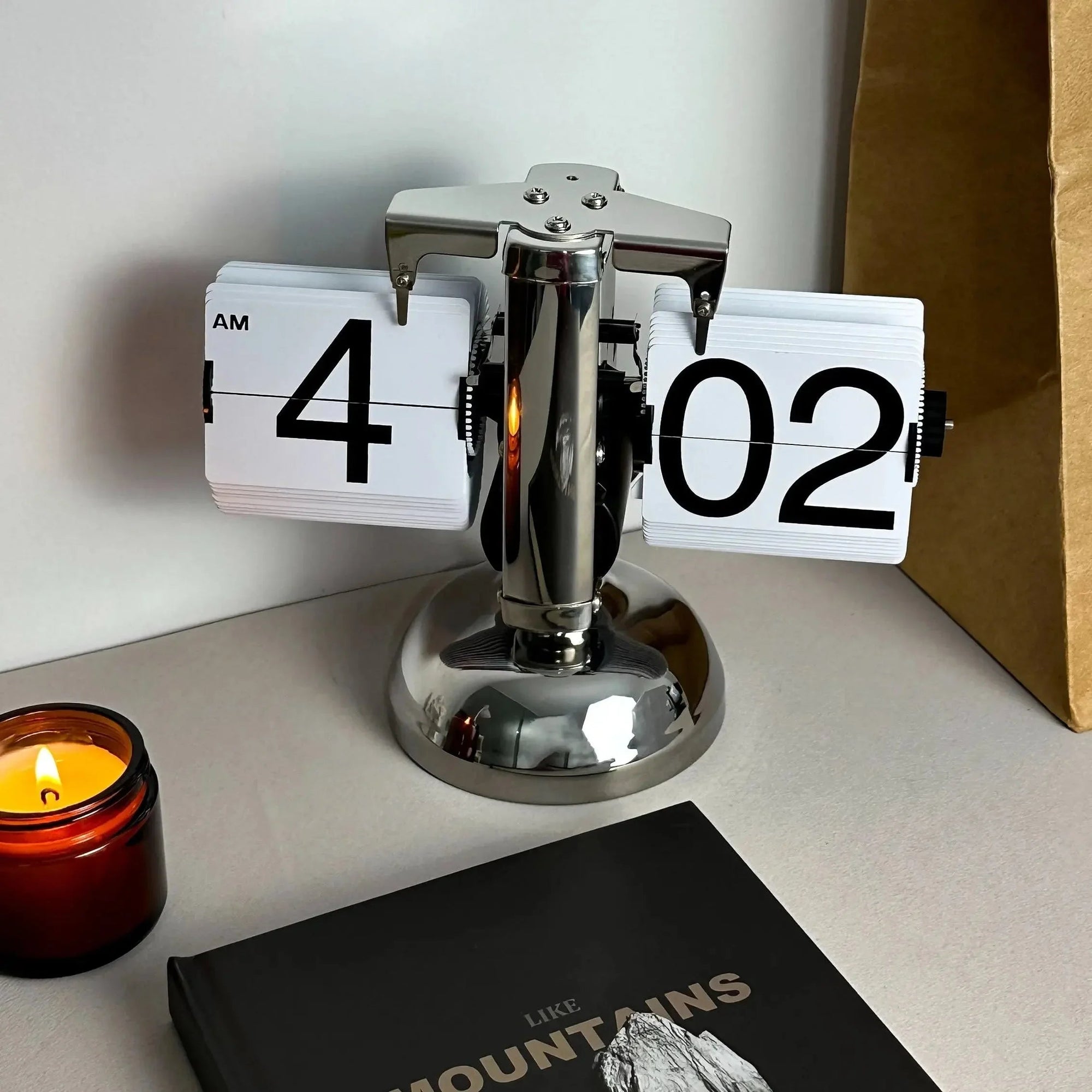 Retro Flip Clock Stainless Steel Modern Design 1