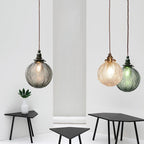 Retro Glass Globe Pendant Light – Adjustable Kitchen Pendant Lighting in Clear and Smoke Gray Finish 2