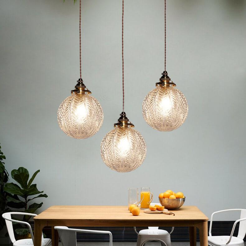 Retro Glass Globe Pendant Light – Adjustable Kitchen Pendant Lighting in Clear and Smoke Gray Finish 5