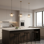 Retro Glass Pendant Light – Vintage Style Kitchen Ceiling Light Fixture with Adjustable Height 13