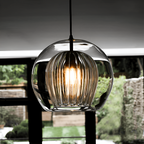 Retro Glass Pendant Light – Vintage Style Kitchen Ceiling Light Fixture with Adjustable Height 3