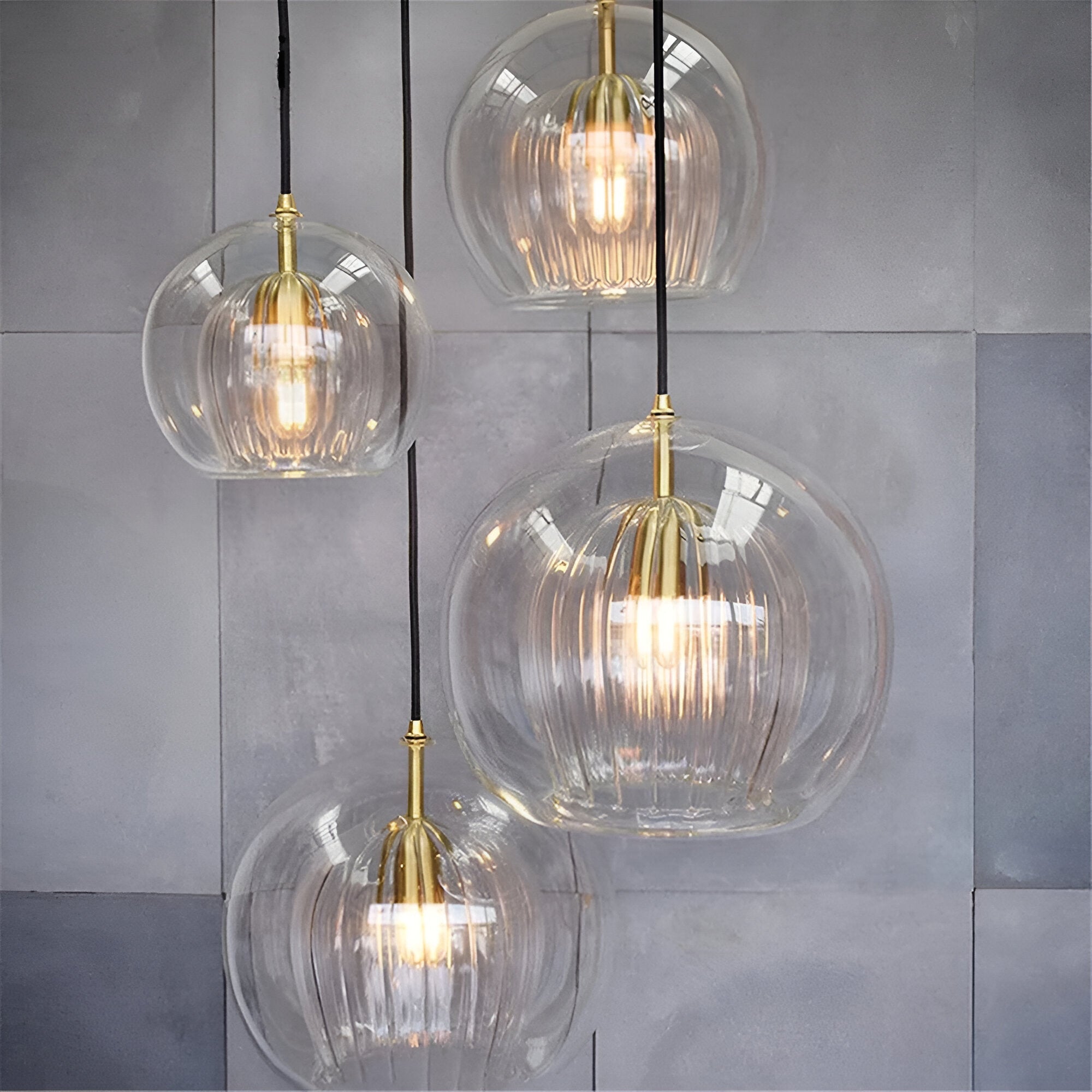 Retro Glass Pendant Light – Vintage Style Kitchen Ceiling Light Fixture with Adjustable Height 8
