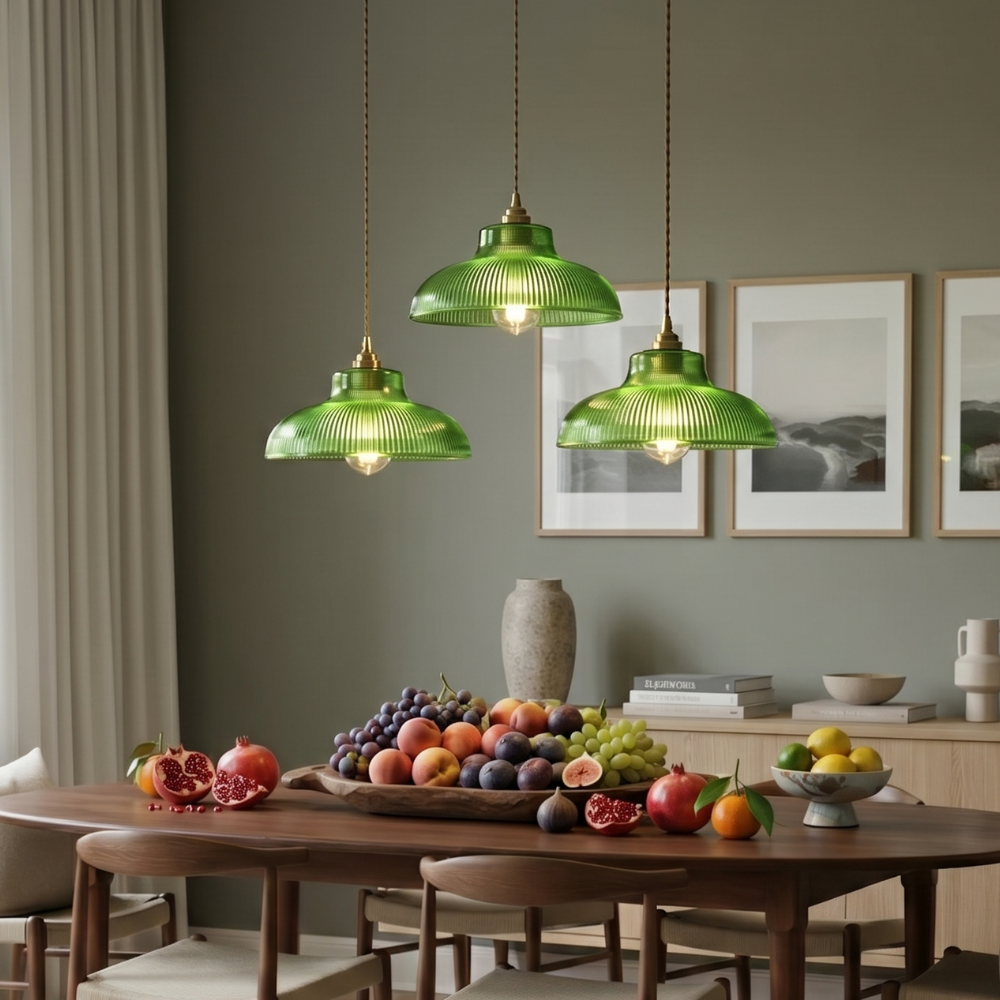 Retro Pendant Light Glass Shade Adjustable Height 87