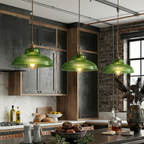 Retro Pendant Light Glass Shade Adjustable Height 89