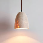 Retro Yellow Travertine Bell Pendant Light for Kitchen Island – Warm White Hanging Lights 2