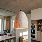 Retro Yellow Travertine Bell Pendant Light for Kitchen Island – Warm White Hanging Lights 5