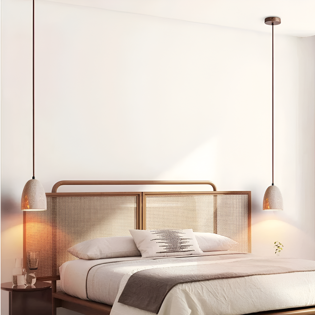 Retro Yellow Travertine Bell Pendant Light for Kitchen Island – Warm White Hanging Lights 6