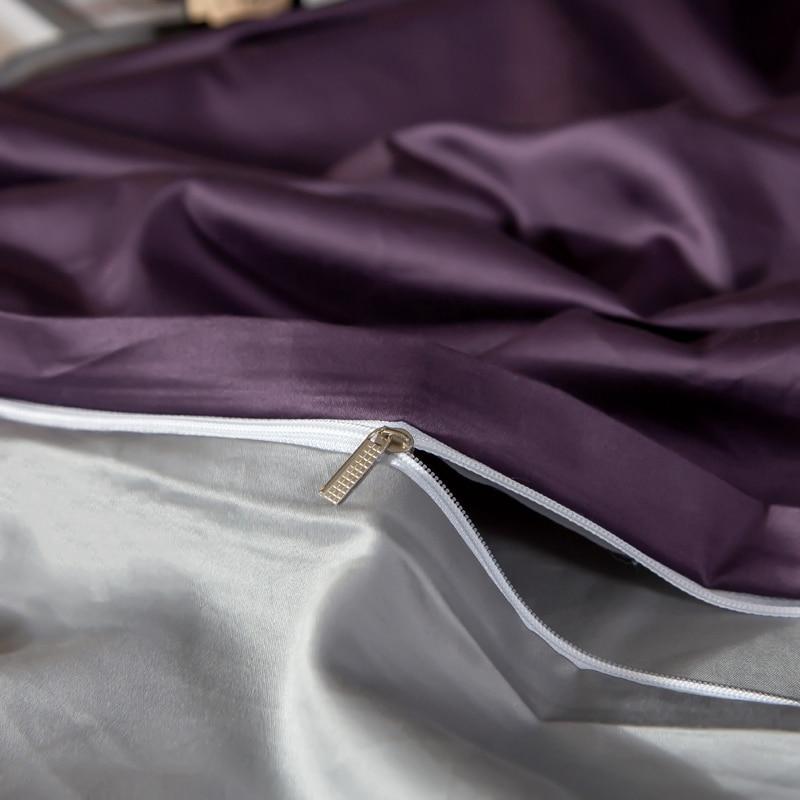 Reversible Duvet Cover Set in Violet – 600 Thread Count Egyptian Cotton, Includes Pillowcases 2