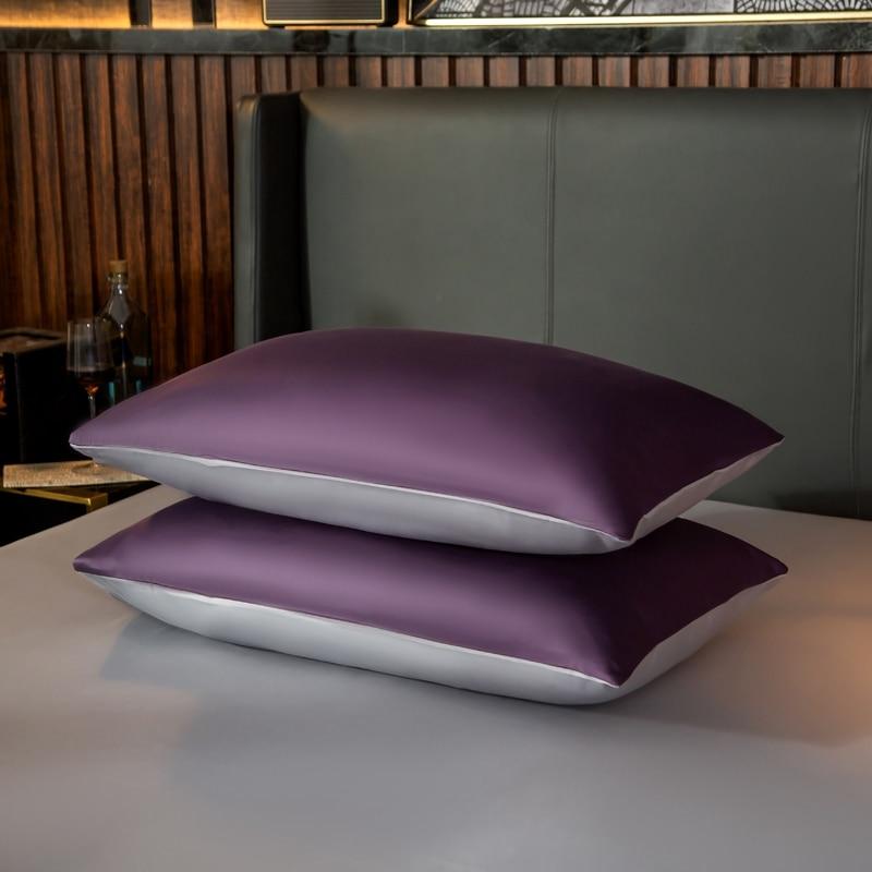 Reversible Duvet Cover Set in Violet – 600 Thread Count Egyptian Cotton, Includes Pillowcases 4
