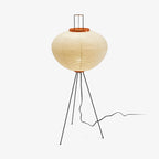 Rice Paper Floor Lamp Tripod Japandi Lantern Shade Living Room Home Decor - Stack & Clear 1
