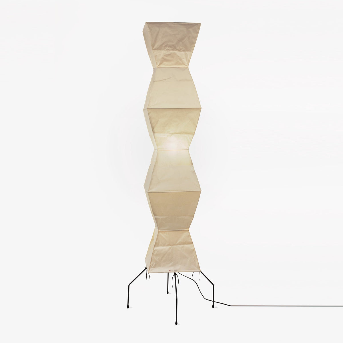 Rice Paper Floor Lamp Tripod Japandi Lantern Shade Living Room Home Decor - Stack & Clear 11