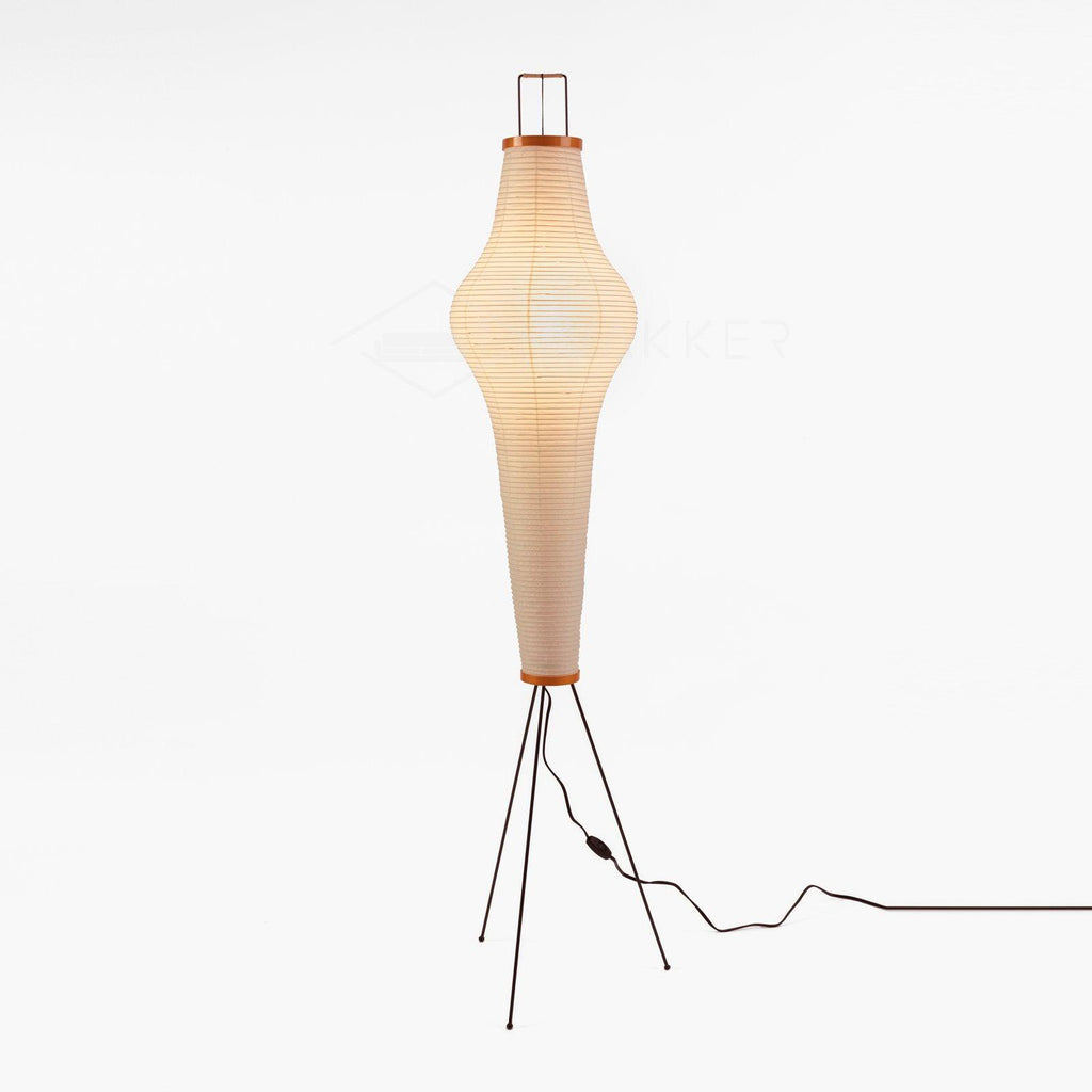 Rice Paper Floor Lamp Tripod Japandi Lantern Shade Living Room Home Decor - Stack & Clear 9