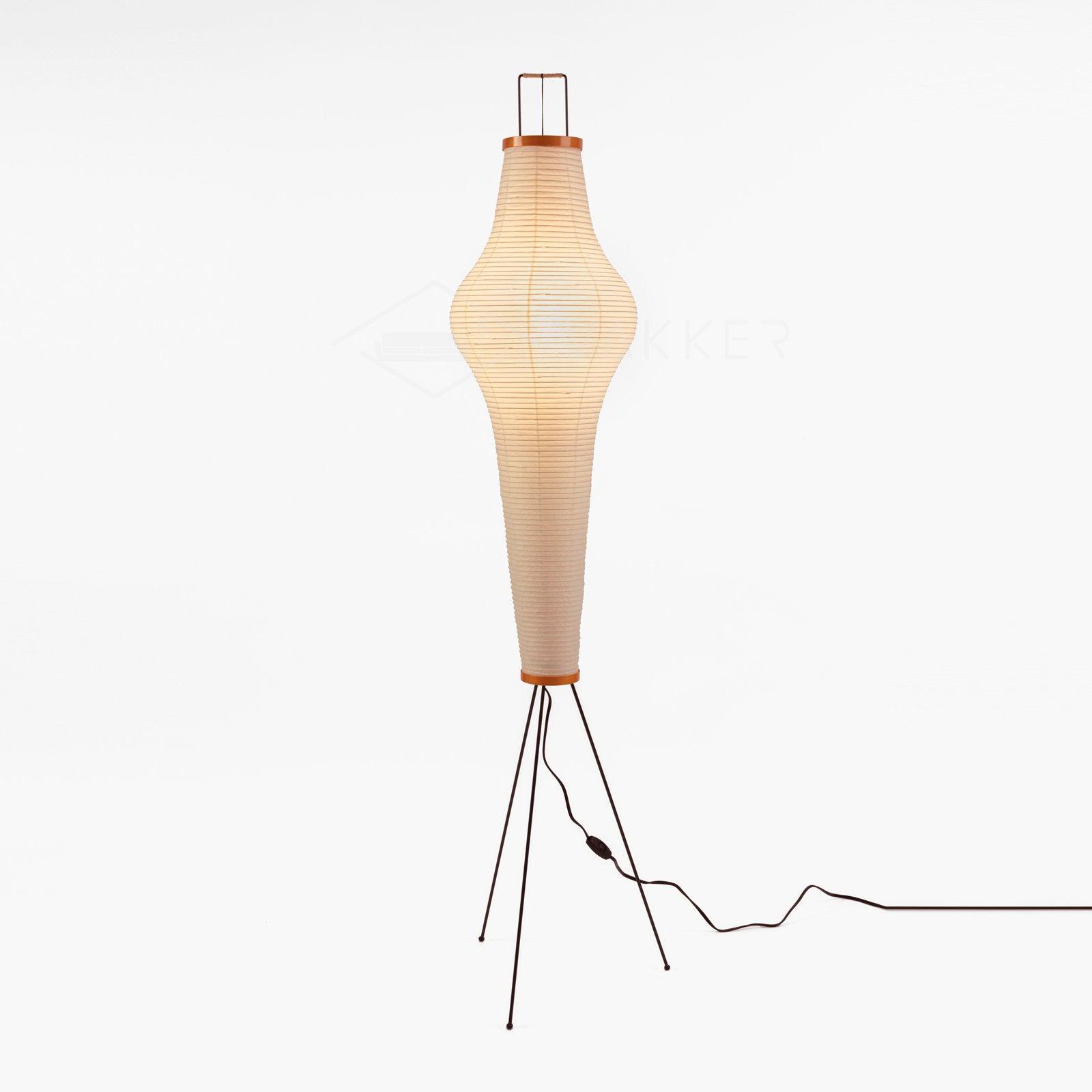 Rice Paper Floor Lamp Tripod Japandi Lantern Shade Living Room Home Decor - Stack & Clear 9