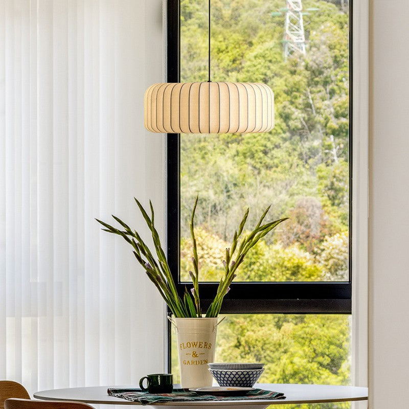 Rice Paper Pendant Light Japandi Lantern Shade Adjustable Height Kitchen Dining Room Home Decor - Stack & Clear 4