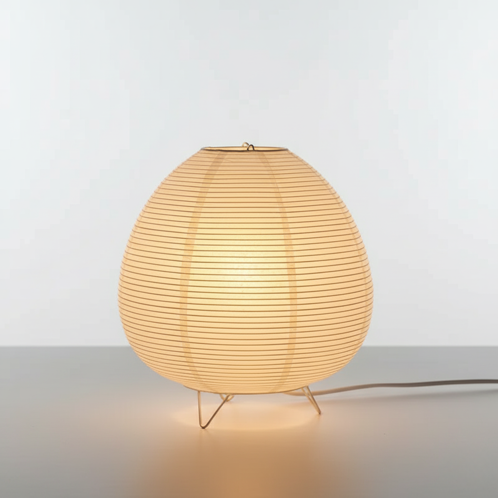 Rice Paper Table Lamp Japandi Tripod Bedside Warm Glow Living Room Home Decor - Stack & Clear 1