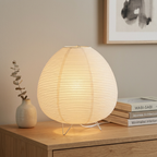Rice Paper Table Lamp Japandi Tripod Bedside Warm Glow Living Room Home Decor - Stack & Clear 999