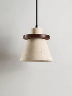 Ring Pendant Light in Yellow Travertine and Wood – Indoor Ceiling Light Fixture 7