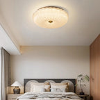 Ripple Glass Ceiling Light Frosted Sand Gold Elegant Design 2