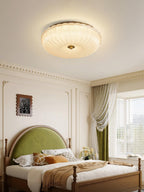 Ripple Glass Ceiling Light Frosted Sand Gold Elegant Design 6