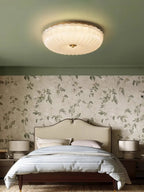 Ripple Glass Ceiling Light Frosted Sand Gold Elegant Design 8