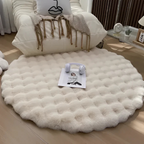 Round Fleece Rug 90x90 cm – Soft Anti-Slip Round Carpet for Living Room and Bedroom Comfort 2