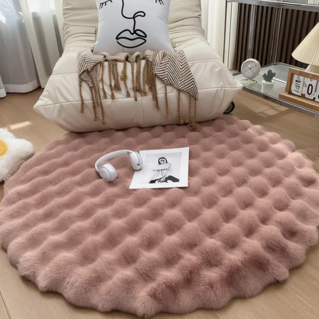 Round Fleece Rug 90x90 cm – Soft Anti-Slip Round Carpet for Living Room and Bedroom Comfort 5