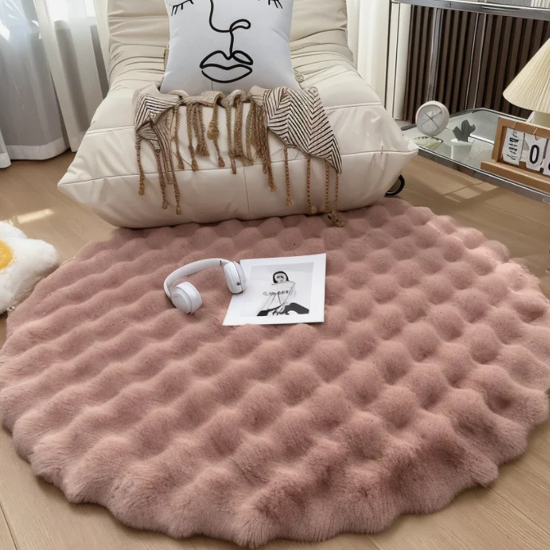 Round Fleece Rug 90x90 cm – Soft Anti-Slip Round Carpet for Living Room and Bedroom Comfort 5