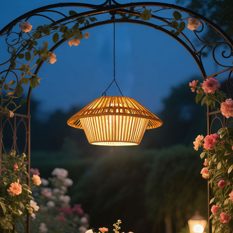 Rustic Outdoor Pendant Light Fixture with Solar and USB Charging – Waterproof Hanging Lamp for Garden and Patio 2