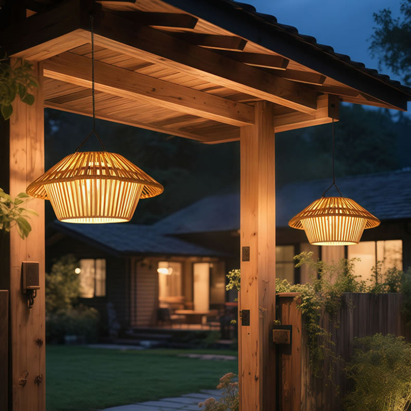 Rustic Outdoor Pendant Light Fixture with Solar and USB Charging – Waterproof Hanging Lamp for Garden and Patio 4
