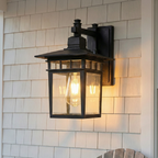 Rustic Outdoor Wall Sconce Lamp – Durable Cast Aluminum and Glass Fixture for Garden and Patio Lighting 11