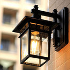 Rustic Outdoor Wall Sconce Lamp – Durable Cast Aluminum and Glass Fixture for Garden and Patio Lighting 8