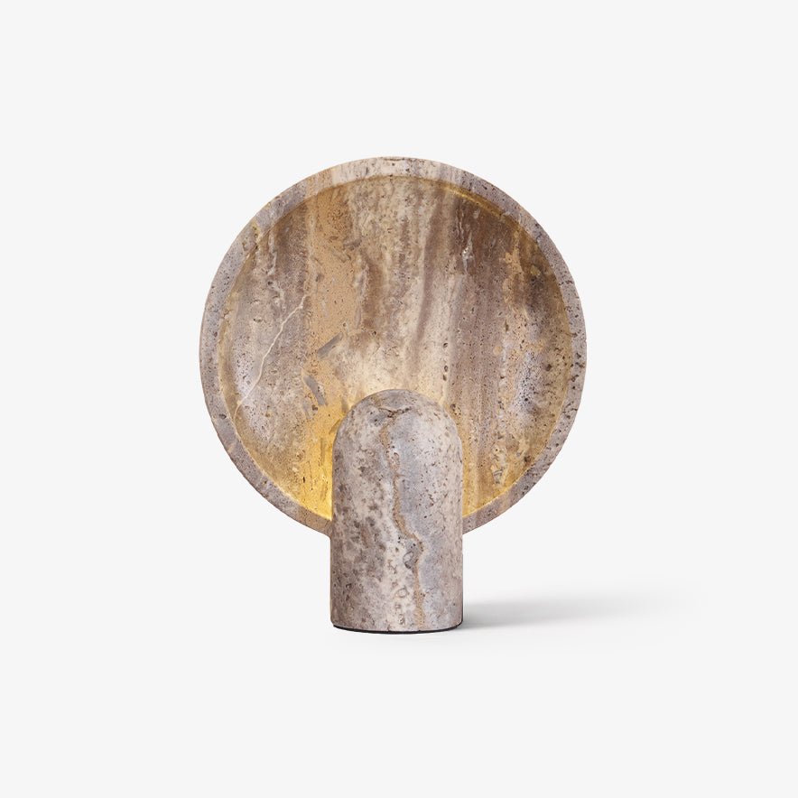 Rustic Stone Bedside Lamp with Warm Backlighting Brown 1