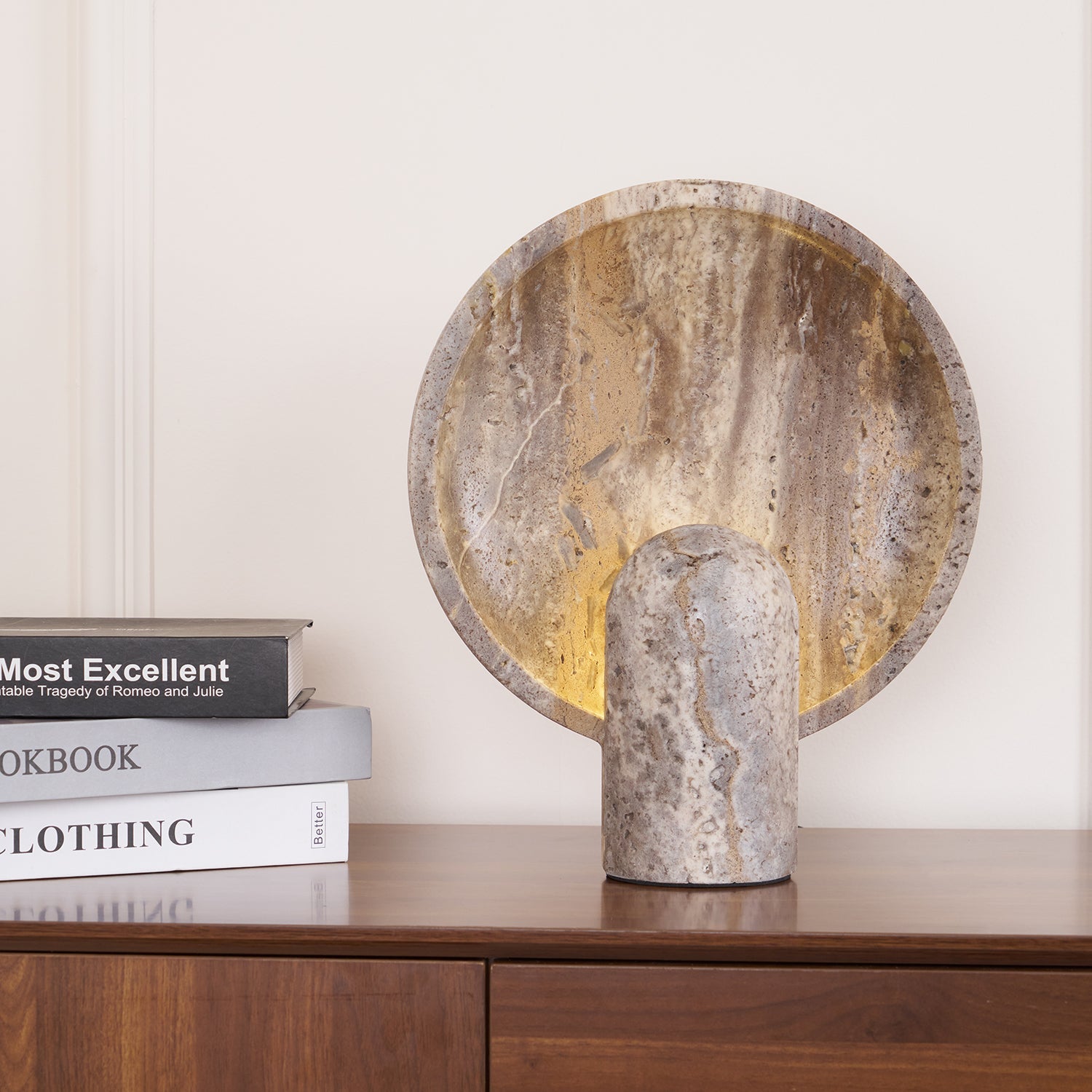 Rustic Stone Bedside Lamp with Warm Backlighting Brown 2