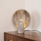 Rustic Stone Bedside Lamp with Warm Backlighting Brown 3